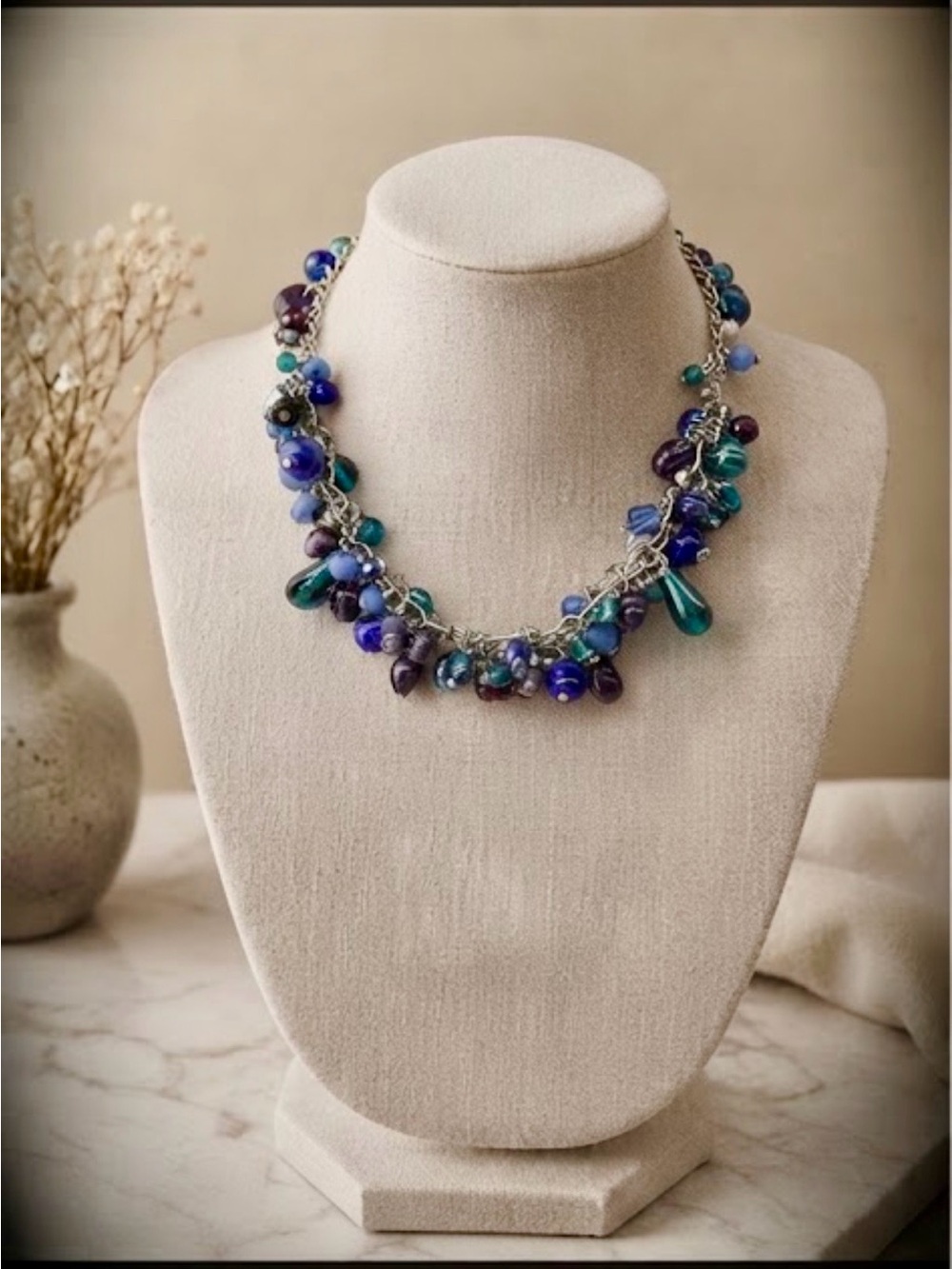 Vintage Statement "Cha Cha" Cluster Necklace – Y2K Aesthetic